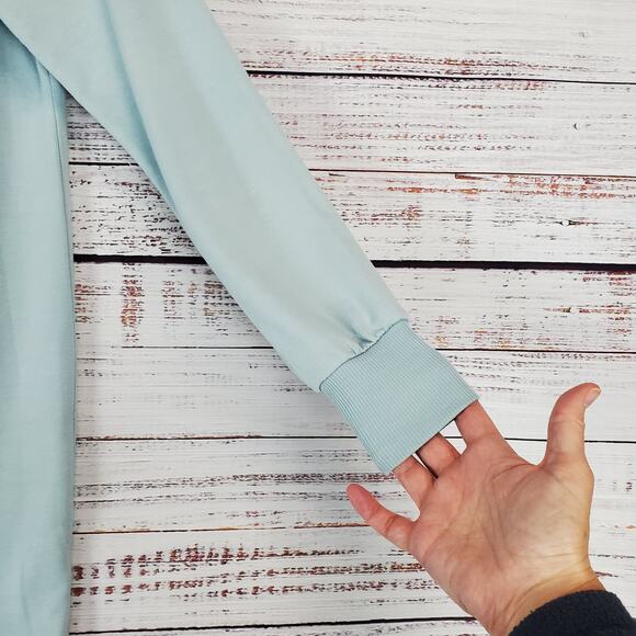 adyp Baby Blue Cowl Neck Sweater Dress Butter Soft Whimsy Fairy A-line Oversized - Picture 6 of 12